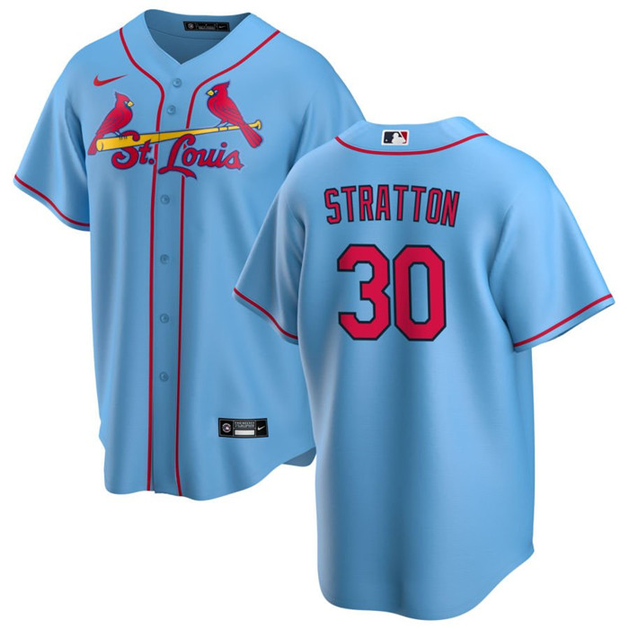 Men's St. Louis Cardinals #30 Chris Stratton Blue Cool Base Stitched Jersey Men's St. Louis Cardinals #30 Chris Stratton Blue Cool Base Stitched Jersey