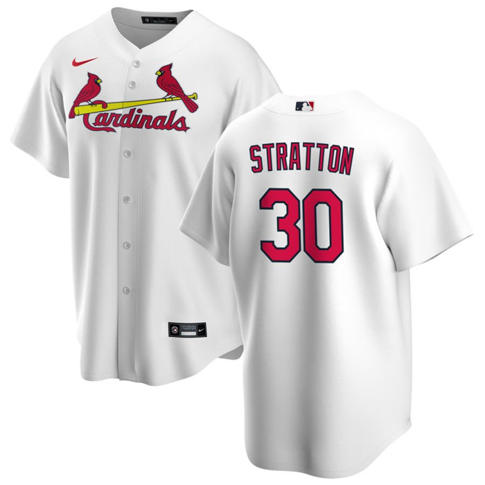 Men's St. Louis Cardinals #30 Chris Stratton White Cool Base Stitched Jersey Men's St. Louis Cardinals #30 Chris Stratton White Cool Base Stitched Jersey