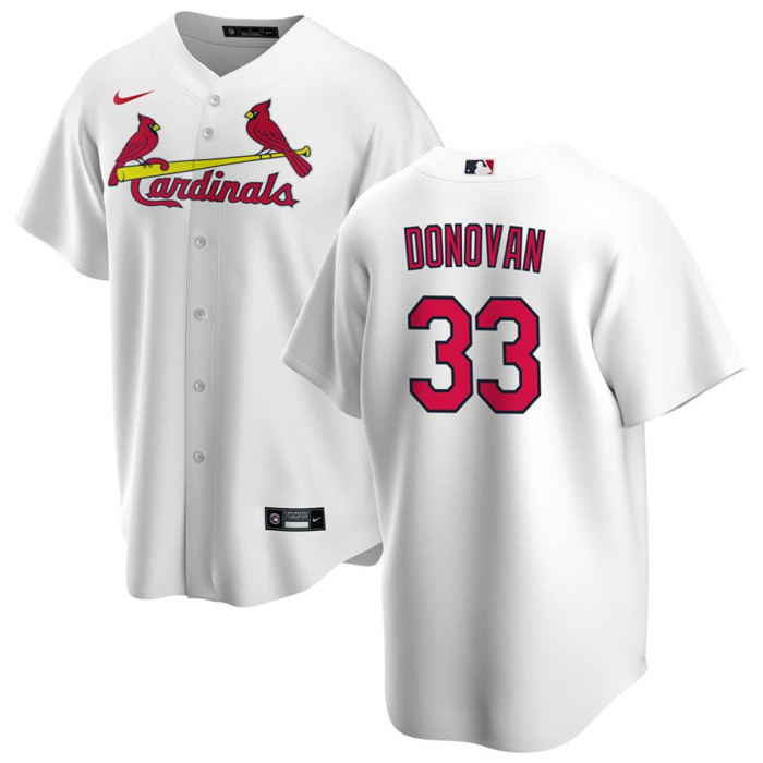 Men's St. Louis Cardinals #33 Brendan Donovan White Cool Base Stitched Jersey Men's St. Louis Cardinals #33 Brendan Donovan White Cool Base Stitched Jersey