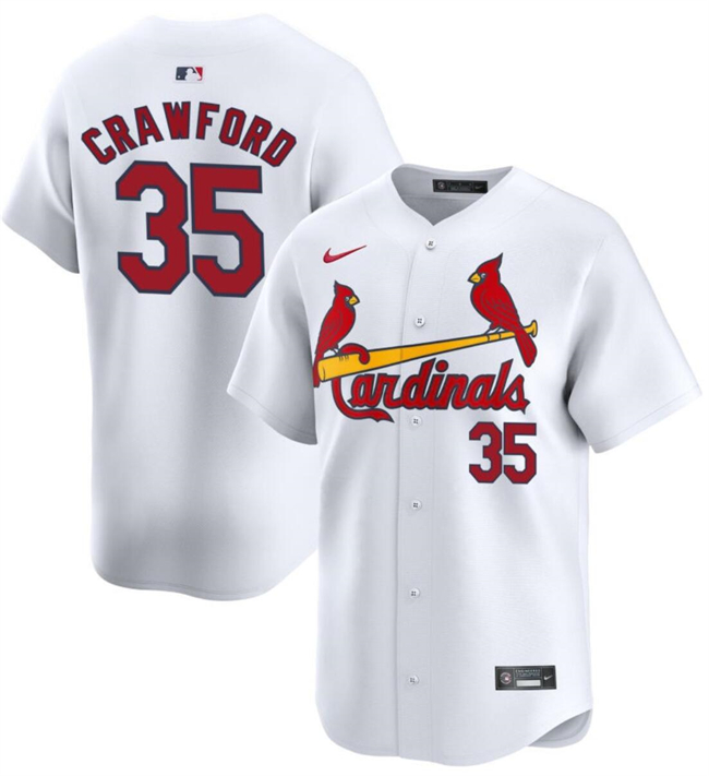 Men's St. Louis Cardinals #35 Brandon Crawford White Home Limited Stitched Baseball Jersey Men's St. Louis Cardinals #35 Brandon Crawford White Home Limited Stitched Baseball Jersey