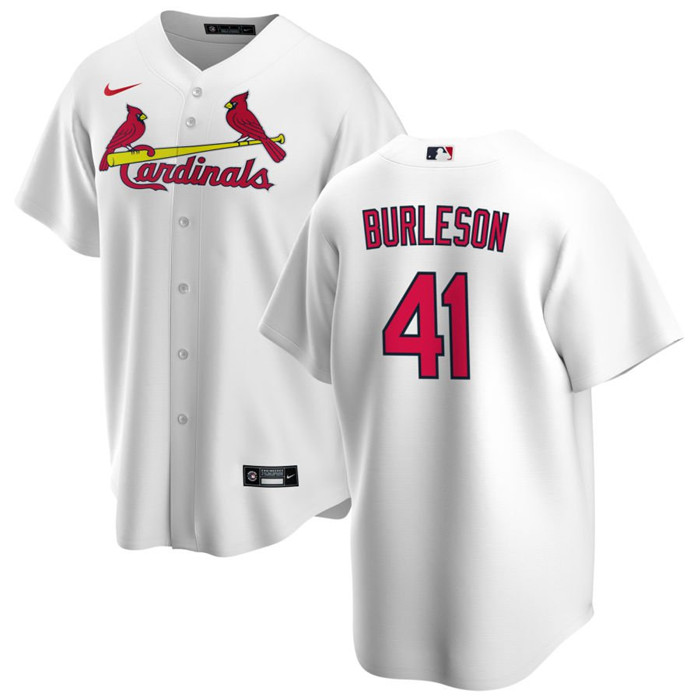Men's St. Louis Cardinals #41 Alec Burleson White Cool Base Stitched Jersey Men's St. Louis Cardinals #41 Alec Burleson White Cool Base Stitched Jersey