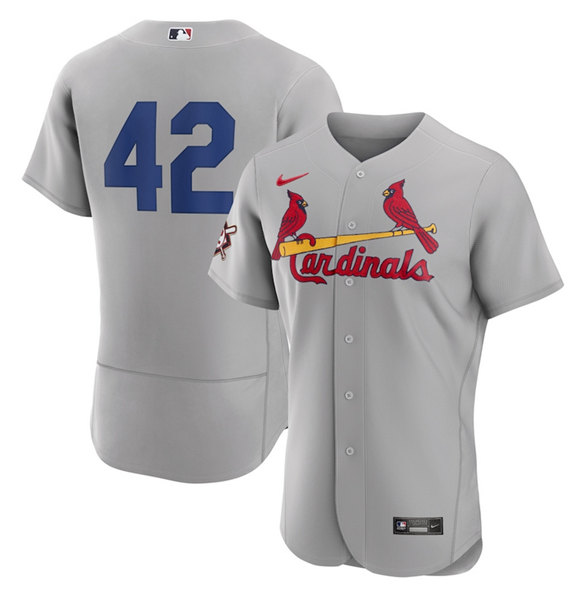 Men's St. Louis Cardinals #42 Jackie Robinson Grey Flex Base Stitched Jersey Men's St. Louis Cardinals #42 Jackie Robinson Grey Flex Base Stitched Jersey