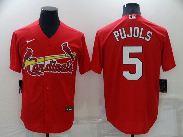 Men's St. Louis Cardinals #5 Albert Pujols Red Cool Base Stitched Jersey Men's St. Louis Cardinals #5 Albert Pujols Red Cool Base Stitched Jersey