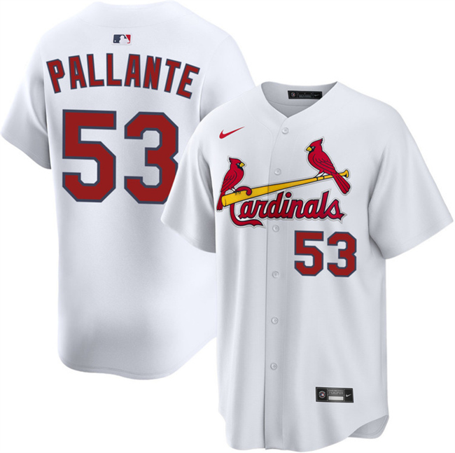 Men's St. Louis Cardinals #53 Andre Pallante White Home Limited Stitched Baseball Jersey Men's St. Louis Cardinals #53 Andre Pallante White Home Limited Stitched Baseball Jersey