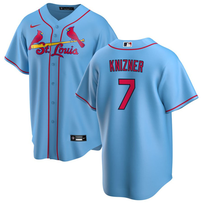 Men's St. Louis Cardinals #7 Andrew Knizner Blue Cool Base Stitched Jersey Men's St. Louis Cardinals #7 Andrew Knizner Blue Cool Base Stitched Jersey