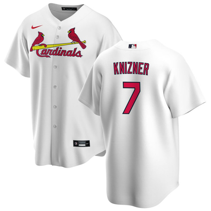 Men's St. Louis Cardinals #7 Andrew Knizner White Cool Base Stitched Jersey Men's St. Louis Cardinals #7 Andrew Knizner White Cool Base Stitched Jersey