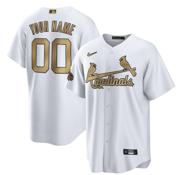 Men's St. Louis Cardinals Active Player Custom 2022 All-Star White Cool Base Stitched Baseball Jersey Men's St. Louis Cardinals Active Player Custom 2022 All-Star White Cool Base Stitched Baseball Jersey