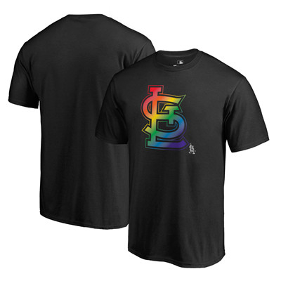 Men's St. Louis Cardinals Fanatics Branded Pride Black T-Shirt Men's St. Louis Cardinals Fanatics Branded Pride Black T-Shirt