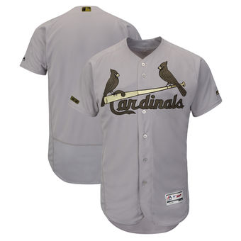 Men's St. Louis Cardinals Majestic Gray 2018 Memorial Day Authentic Collection Flex Base Team Custom Jersey Men's St. Louis Cardinals Majestic Gray 2018 Memorial Day Authentic Collection Flex Base Team Custom Jersey