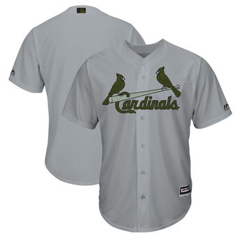 Men's St. Louis Cardinals Majestic Gray 2018 Memorial Day Cool Base Team Custom Jersey Men's St. Louis Cardinals Majestic Gray 2018 Memorial Day Cool Base Team Custom Jersey