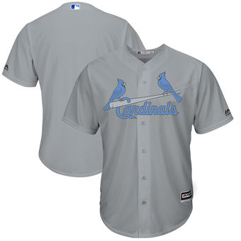 Men's St. Louis Cardinals Majestic Gray Father's Day Cool Base Replica Team Jersey