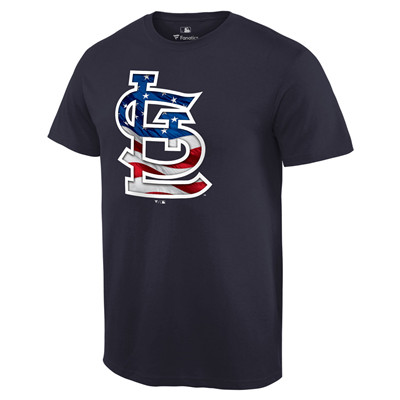 Men's St. Louis Cardinals Navy Banner Wave T-Shirt Men's St. Louis Cardinals Navy Banner Wave T-Shirt