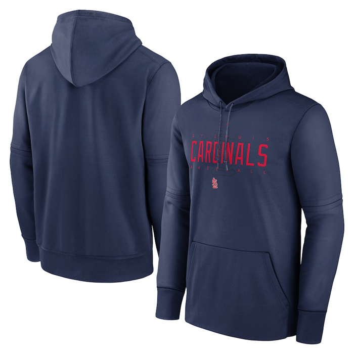Men's St. Louis Cardinals Navy Pregame Performance Pullover Hoodie Men's St. Louis Cardinals Navy Pregame Performance Pullover Hoodie