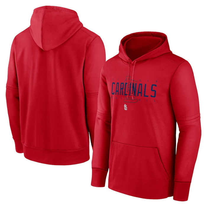 Men's St. Louis Cardinals Red Pregame Performance Pullover Hoodie Men's St. Louis Cardinals Red Pregame Performance Pullover Hoodie