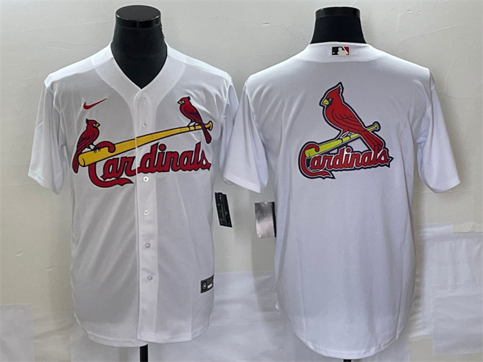 Men's St. Louis Cardinals White Big Team Logo In Back Cool Base Stitched Jersey Men's St. Louis Cardinals White Big Team Logo In Back Cool Base Stitched Jersey