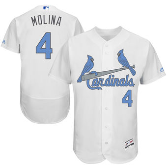 Men's St. Louis Cardinals Yadier Molina Majestic White Father's Day FlexBase Jersey