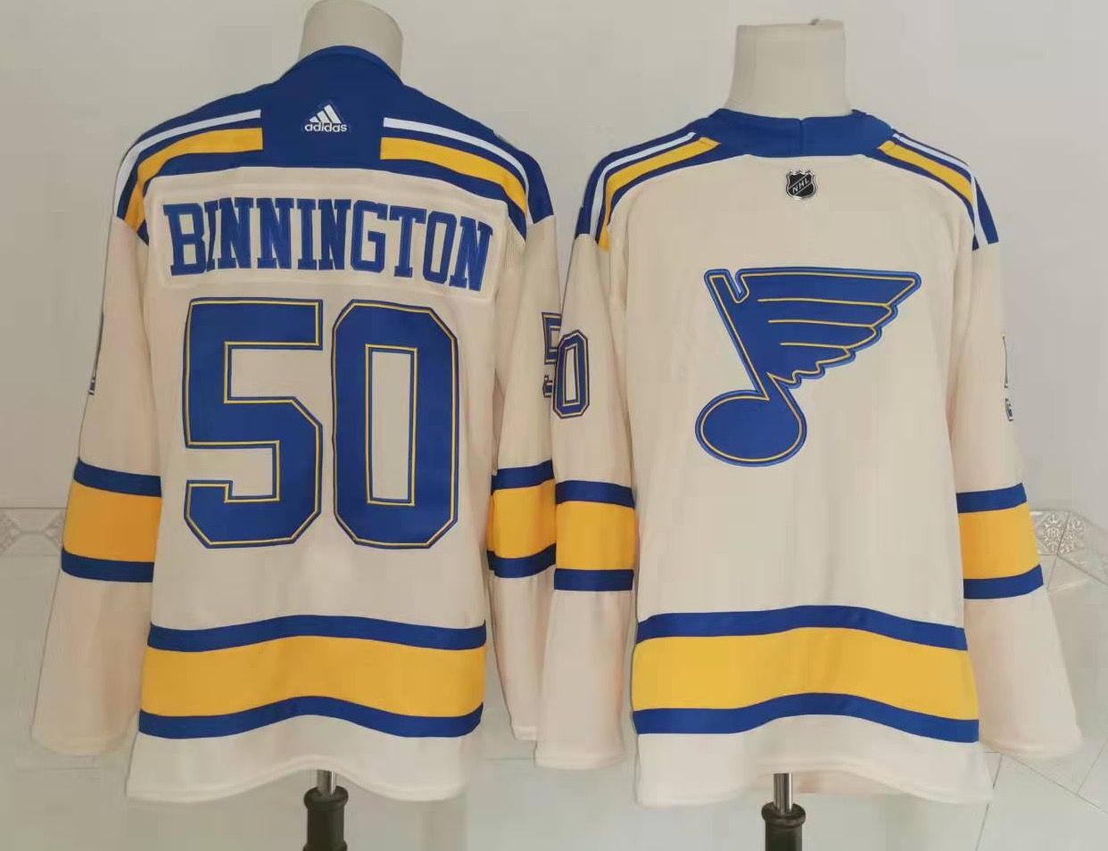 Men's St Louis Blues #50 Jordan Binnington Cream 2022 Winter Classic Authentic Jersey Men's St Louis Blues #50 Jordan Binnington Cream 2022 Winter Classic Authentic Jersey