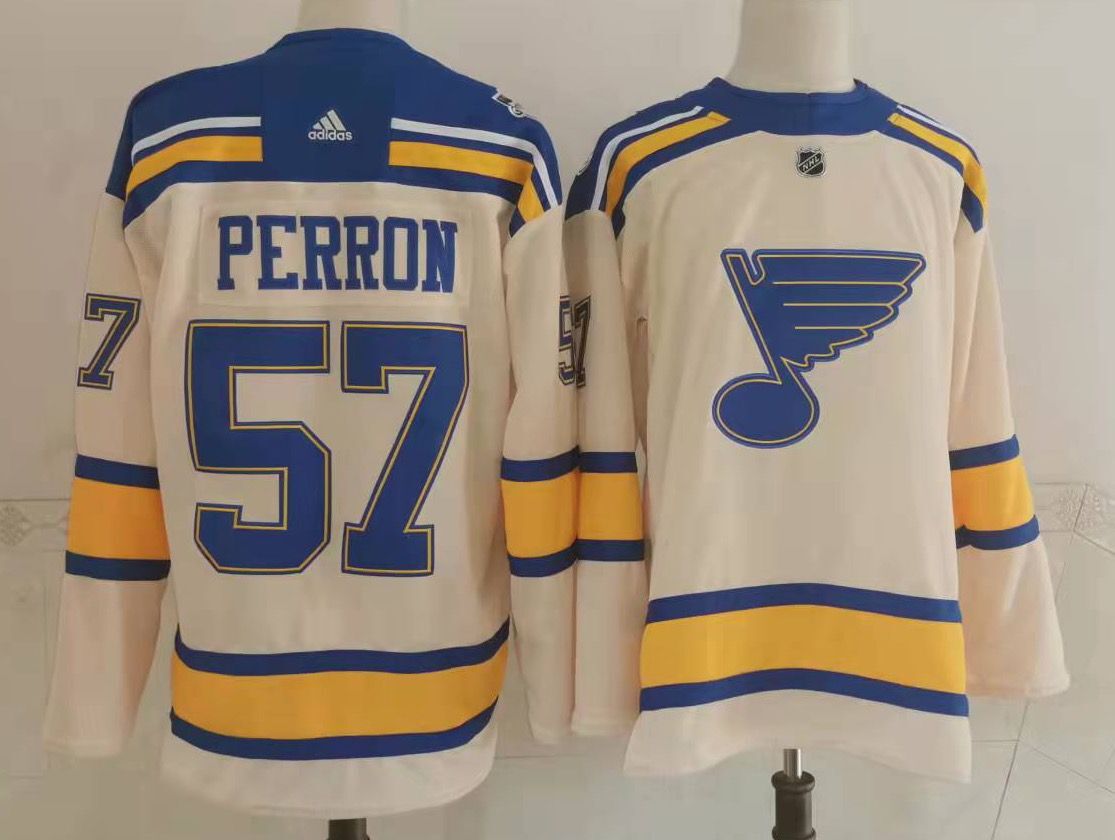 Men's St Louis Blues #57 David Perron Cream 2022 Winter Classic Authentic Jersey Men's St Louis Blues #57 David Perron Cream 2022 Winter Classic Authentic Jersey