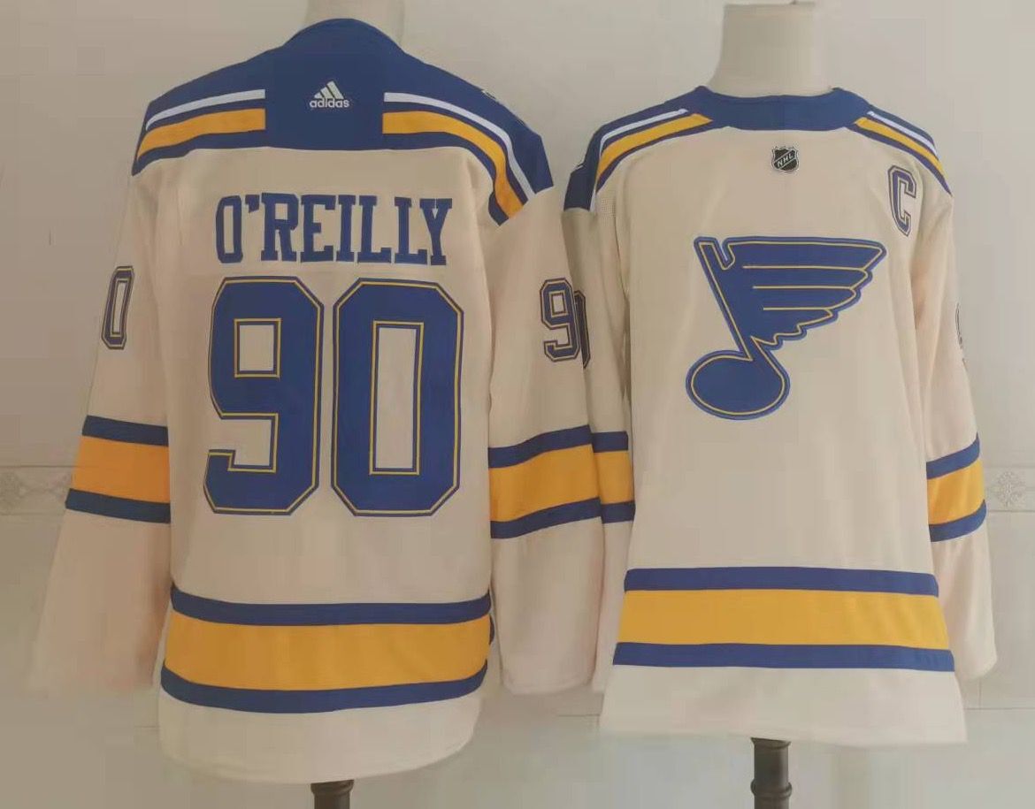Men's St Louis Blues #90 Ryan OReilly Cream 2022 Winter Classic Authentic Jersey Men's St Louis Blues #90 Ryan OReilly Cream 2022 Winter Classic Authentic Jersey