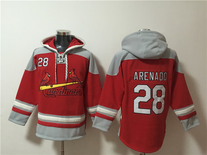 Men's St.Louis Cardinals #28 Nolan Arenado Ageless Must-Have Lace-Up Pullover Hoodie Men's St.Louis Cardinals #28 Nolan Arenado Ageless Must-Have Lace-Up Pullover Hoodie