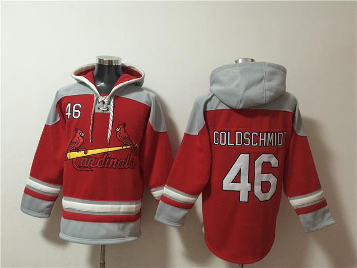 Men's St.Louis Cardinals #46 Paul Goldschmidt Ageless Must-Have Lace-Up Pullover Hoodie Men's St.Louis Cardinals #46 Paul Goldschmidt Ageless Must-Have Lace-Up Pullover Hoodie