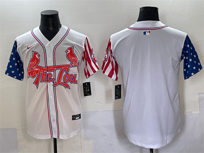 Men's St.Louis Cardinals Blank White Independence Day Vapor Premier Limited Stitched Baseball Jersey Men's St.Louis Cardinals Blank White Independence Day Vapor Premier Limited Stitched Baseball Jersey