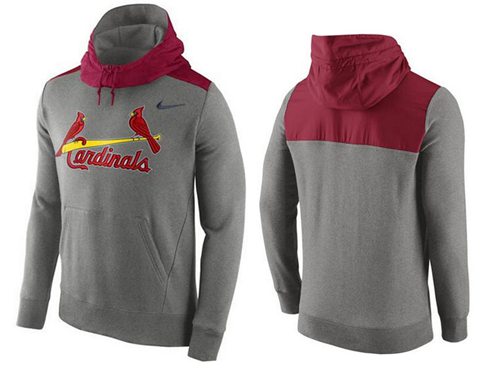 Men's St.Louis Cardinals Nike Gray Cooperstown Collection Hybrid Pullover Hoodie Men's St.Louis Cardinals Nike Gray Cooperstown Collection Hybrid Pullover Hoodie