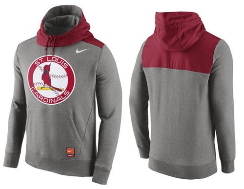 Men's St.Louis Cardinals Nike Gray Cooperstown Collection Hybrid Pullover Hoodie_1 Men's St.Louis Cardinals Nike Gray Cooperstown Collection Hybrid Pullover Hoodie_1