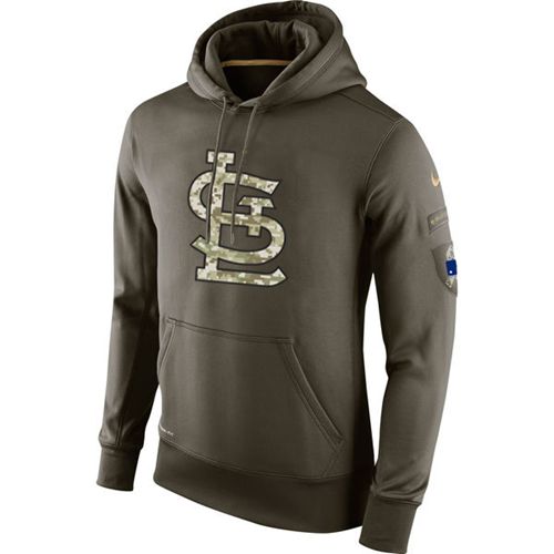 Men's St.Louis Cardinals Nike Olive Salute To Service KO Performance Hoodie Men's St.Louis Cardinals Nike Olive Salute To Service KO Performance Hoodie