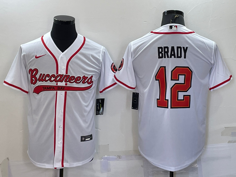 Men's Tampa Bay Buccaneers #12 Tom Brady White Cool Base Stitched Baseball Jersey Men's Tampa Bay Buccaneers #12 Tom Brady White Cool Base Stitched Baseball Jersey