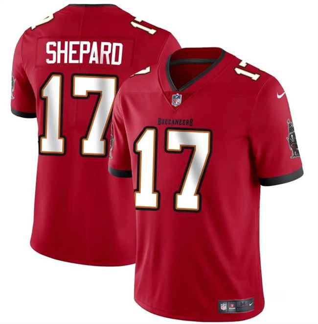 Men's Tampa Bay Buccaneers #17 Sterling Shepard Red Vapor Limited Stitched Jersey Men's Tampa Bay Buccaneers #17 Sterling Shepard Red Vapor Limited Stitched Jersey
