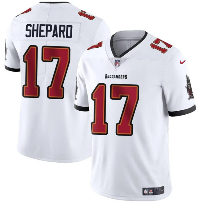 Men's Tampa Bay Buccaneers #17 Sterling Shepard White Vapor Limited Stitched Jersey Men's Tampa Bay Buccaneers #17 Sterling Shepard White Vapor Limited Stitched Jersey