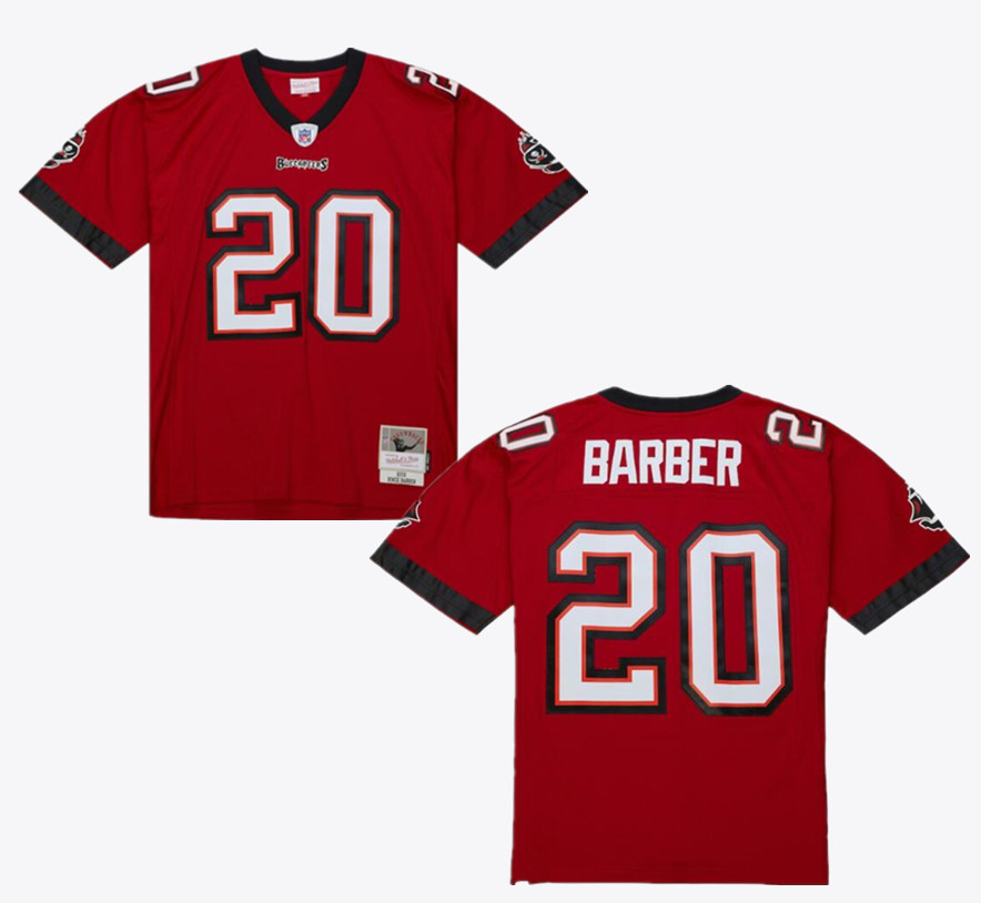 Men's Tampa Bay Buccaneers #20 Ronde Barber Red 2002 23 Throwback Stitched Football Jersey Men's Tampa Bay Buccaneers #20 Ronde Barber Red 2002 23 Throwback Stitched Football Jersey