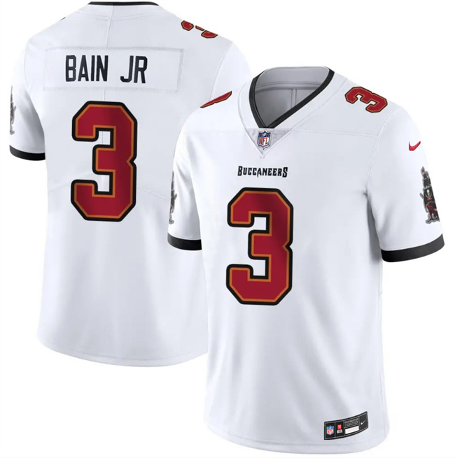 Men's Tampa Bay Buccaneers #3 Rueben Bain Jr White 2026 Draft Vapor Limited Stitched Jersey Men's Tampa Bay Buccaneers #3 Rueben Bain Jr White 2026 Draft Vapor Limited Stitched Jersey