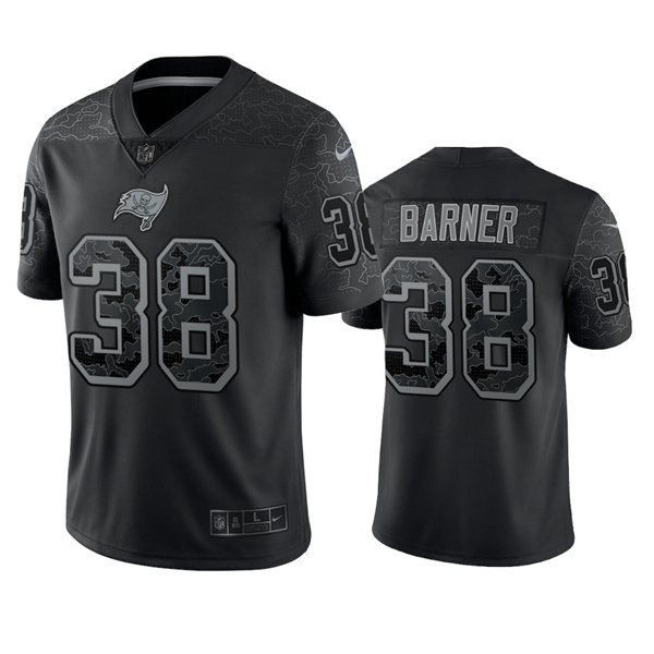 Men's Tampa Bay Buccaneers #38 Kenjon Barner Black Reflective Limited Stitched Jersey Men's Tampa Bay Buccaneers #38 Kenjon Barner Black Reflective Limited Stitched Jersey