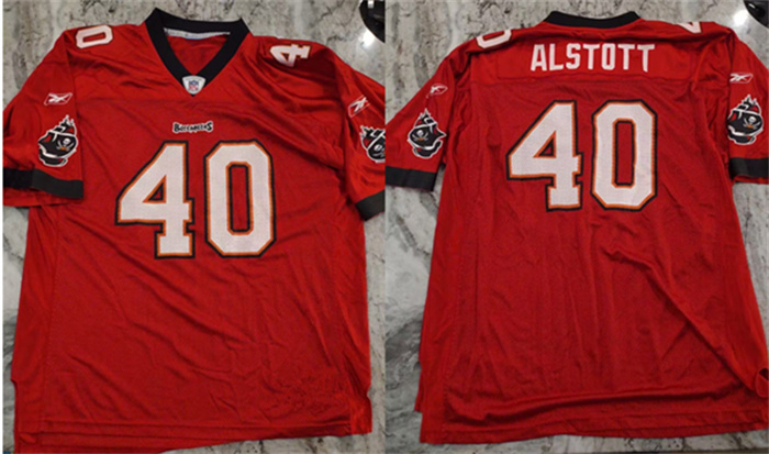 Men's Tampa Bay Buccaneers #40 Mike Alstott Red Stitched Game Jersey Men's Tampa Bay Buccaneers #40 Mike Alstott Red Stitched Game Jersey