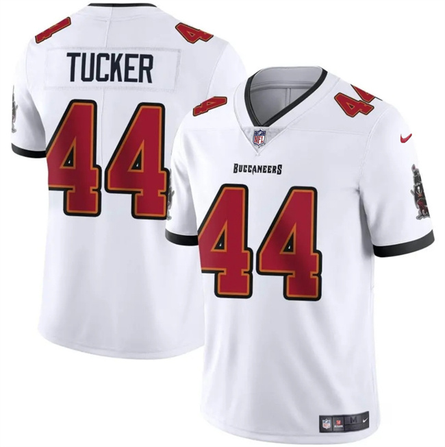 Men's Tampa Bay Buccaneers #44 Sean Tucker White Vapor Limited Stitched Jersey Men's Tampa Bay Buccaneers #44 Sean Tucker White Vapor Limited Stitched Jersey