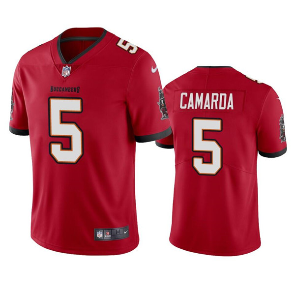 Men's Tampa Bay Buccaneers #5 Jake Camarda Red Vapor Untouchable Limited Stitched Jersey Men's Tampa Bay Buccaneers #5 Jake Camarda Red Vapor Untouchable Limited Stitched Jersey