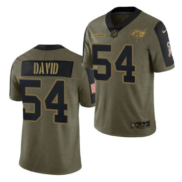 Men's Tampa Bay Buccaneers #54 Lavonte David 2021 Olive Salute To Service Limited Stitched Jersey Men's Tampa Bay Buccaneers #54 Lavonte David 2021 Olive Salute To Service Limited Stitched Jersey