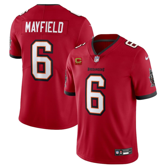 Men's Tampa Bay Buccaneers #6 Baker Mayfield Red 2024 With 4-Star C Patch Vapor Untouchable Limited Stitched Jersey Men's Tampa Bay Buccaneers #6 Baker Mayfield Red 2024 With 4-Star C Patch Vapor Untouchable Limited Stitched Jersey