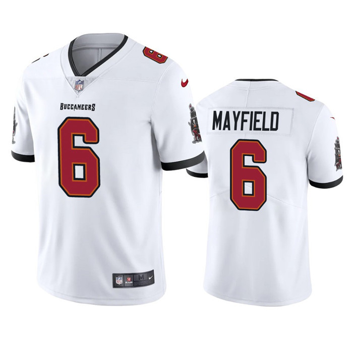 Men's Tampa Bay Buccaneers #6 Baker Mayfield White Vapor Untouchable Limited Stitched Jersey Men's Tampa Bay Buccaneers #6 Baker Mayfield White Vapor Untouchable Limited Stitched Jersey