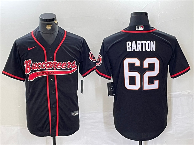 Men's Tampa Bay Buccaneers #62 Graham Barton Black Cool Base Stitched Baseball Jersey Men's Tampa Bay Buccaneers #62 Graham Barton Black Cool Base Stitched Baseball Jersey