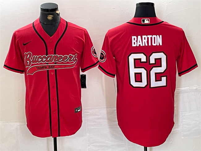 Men's Tampa Bay Buccaneers #62 Graham Barton Red Cool Base Stitched Baseball Jersey Men's Tampa Bay Buccaneers #62 Graham Barton Red Cool Base Stitched Baseball Jersey