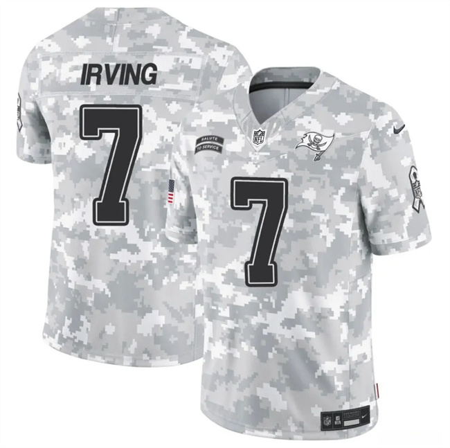 Men's Tampa Bay Buccaneers #7 Bucky Irving 2024 F.U.S.E Arctic Camo Salute To Service Limited Stitched Football Jersey Men's Tampa Bay Buccaneers #7 Bucky Irving 2024 F.U.S.E Arctic Camo Salute To Service Limited Stitched Football Jersey