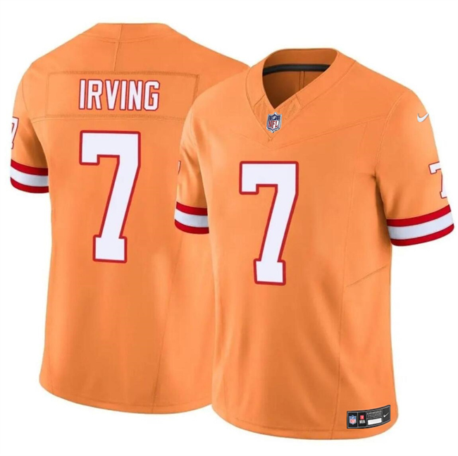 Men's Tampa Bay Buccaneers #7 Bucky Irving Orange F.U.S.E. Throwback Limited Stitched Jersey Men's Tampa Bay Buccaneers #7 Bucky Irving Orange F.U.S.E. Throwback Limited Stitched Jersey