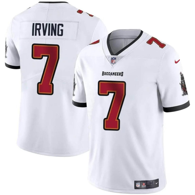 Men's Tampa Bay Buccaneers #7 Bucky Irving White Vapor Limited Stitched Jersey Men's Tampa Bay Buccaneers #7 Bucky Irving White Vapor Limited Stitched Jersey