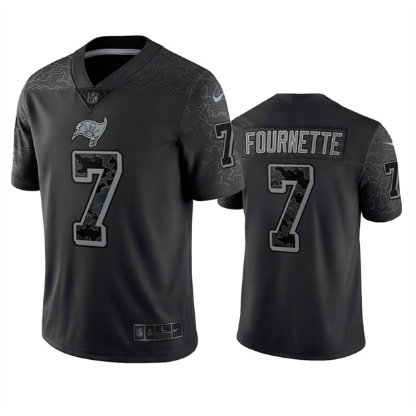 Men's Tampa Bay Buccaneers #7 Leonard Fournette Black Reflective Limited Stitched Jersey Men's Tampa Bay Buccaneers #7 Leonard Fournette Black Reflective Limited Stitched Jersey