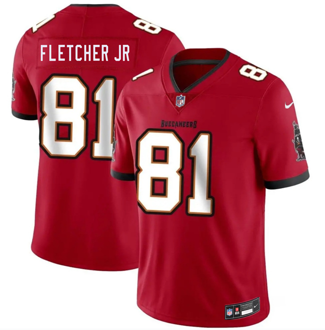 Men's Tampa Bay Buccaneers #81 Kenny Fletcher Jr Red 2026 Draft Vapor Limited Stitched Jersey Men's Tampa Bay Buccaneers #81 Kenny Fletcher Jr Red 2026 Draft Vapor Limited Stitched Jersey