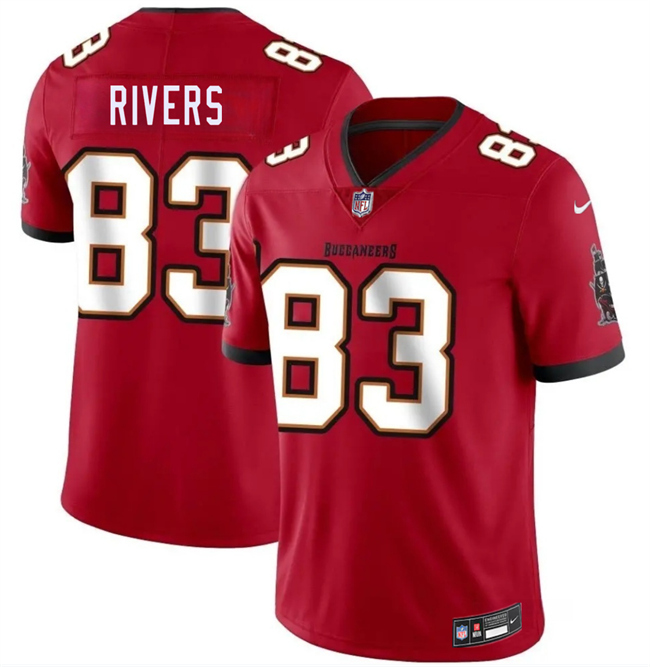 Men's Tampa Bay Buccaneers #83 Eric Rivers Red 2026 Draft Vapor Limited Stitched Jersey Men's Tampa Bay Buccaneers #83 Eric Rivers Red 2026 Draft Vapor Limited Stitched Jersey
