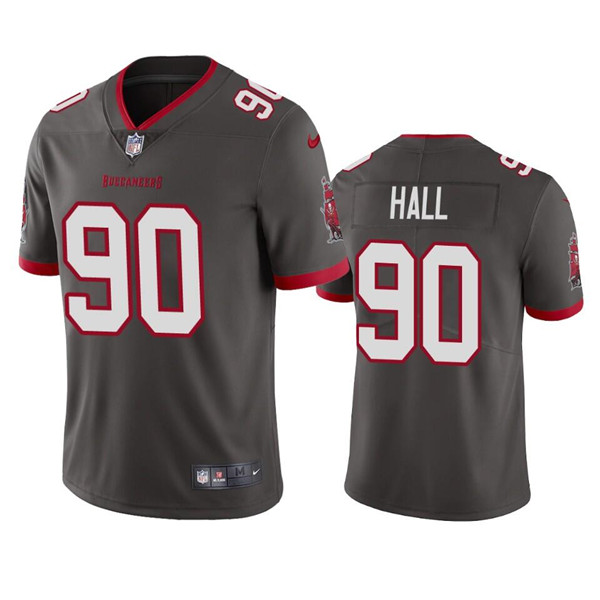 Men's Tampa Bay Buccaneers #90 Logan Hall Grey Vapor Untouchable Limited Stitched Jersey Men's Tampa Bay Buccaneers #90 Logan Hall Grey Vapor Untouchable Limited Stitched Jersey